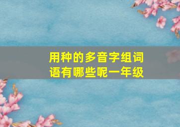 用种的多音字组词语有哪些呢一年级