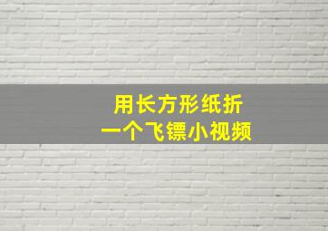 用长方形纸折一个飞镖小视频