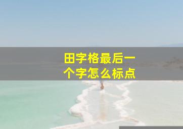 田字格最后一个字怎么标点