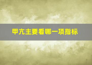 甲亢主要看哪一项指标