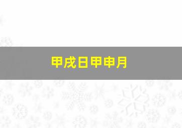 甲戌日甲申月