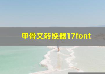 甲骨文转换器17font