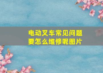 电动叉车常见问题要怎么维修呢图片