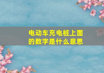 电动车充电桩上面的数字是什么意思