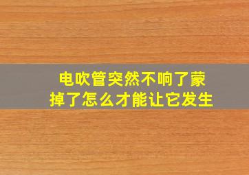 电吹管突然不响了蒙掉了怎么才能让它发生