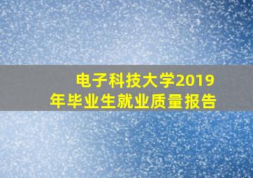 电子科技大学2019年毕业生就业质量报告