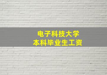 电子科技大学本科毕业生工资