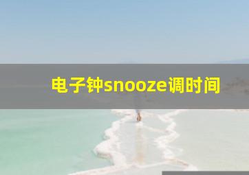 电子钟snooze调时间