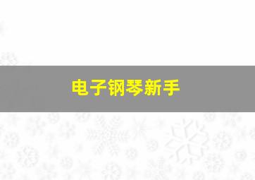 电子钢琴新手