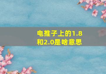 电推子上的1.8和2.0是啥意思