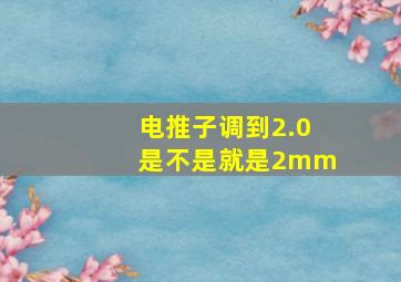 电推子调到2.0是不是就是2mm