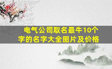 电气公司取名最牛10个字的名字大全图片及价格