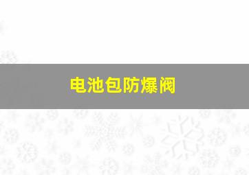 电池包防爆阀