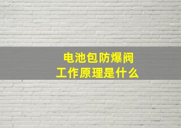 电池包防爆阀工作原理是什么