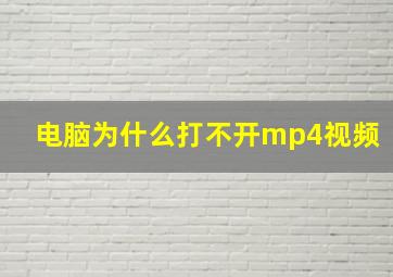 电脑为什么打不开mp4视频