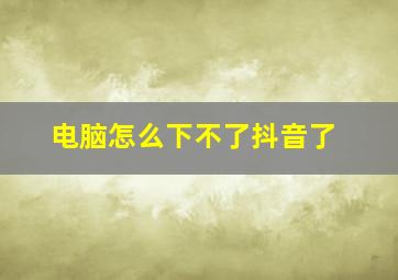 电脑怎么下不了抖音了