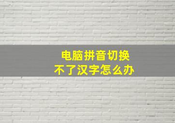 电脑拼音切换不了汉字怎么办