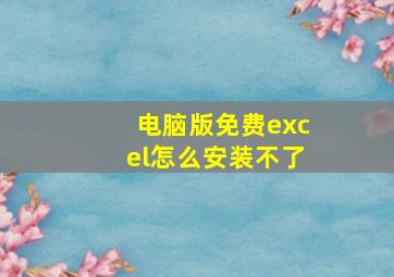 电脑版免费excel怎么安装不了