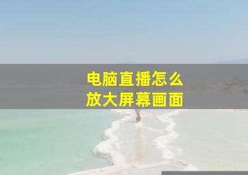 电脑直播怎么放大屏幕画面