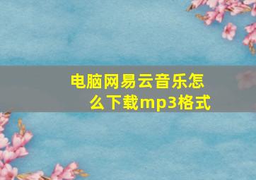 电脑网易云音乐怎么下载mp3格式