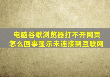 电脑谷歌浏览器打不开网页怎么回事显示未连接到互联网