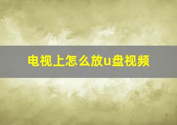 电视上怎么放u盘视频