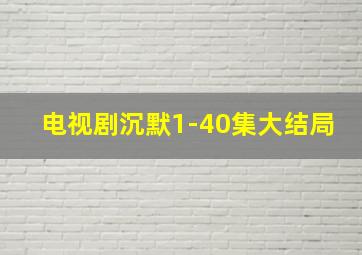 电视剧沉默1-40集大结局