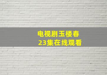 电视剧玉楼春23集在线观看