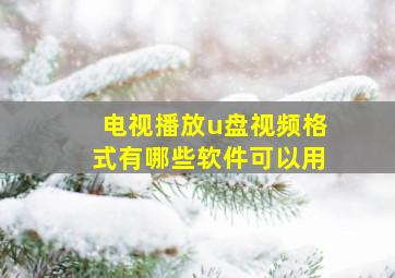 电视播放u盘视频格式有哪些软件可以用