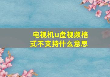 电视机u盘视频格式不支持什么意思