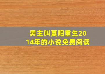 男主叫夏阳重生2014年的小说免费阅读