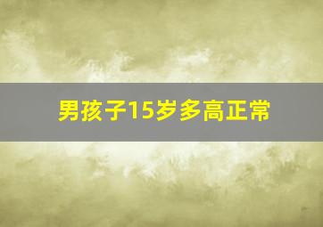 男孩子15岁多高正常