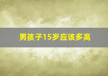 男孩子15岁应该多高