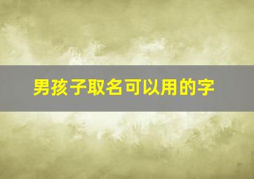 男孩子取名可以用的字