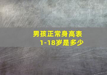 男孩正常身高表1-18岁是多少