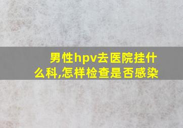 男性hpv去医院挂什么科,怎样检查是否感染