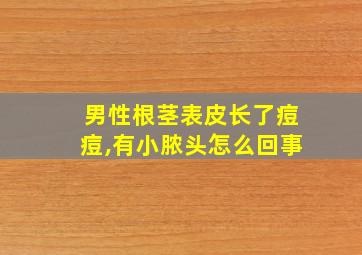 男性根茎表皮长了痘痘,有小脓头怎么回事