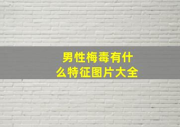 男性梅毒有什么特征图片大全