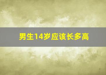 男生14岁应该长多高