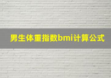 男生体重指数bmi计算公式