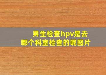 男生检查hpv是去哪个科室检查的呢图片