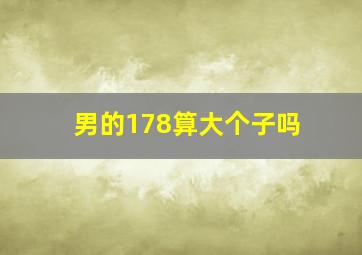 男的178算大个子吗