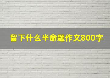 留下什么半命题作文800字