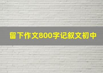 留下作文800字记叙文初中