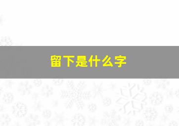 留下是什么字