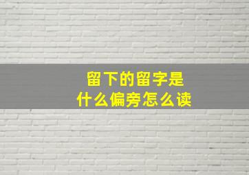 留下的留字是什么偏旁怎么读