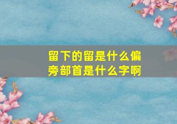 留下的留是什么偏旁部首是什么字啊