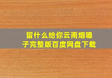 留什么给你云南烟嗓子完整版百度网盘下载