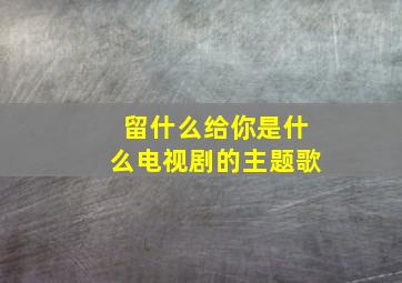 留什么给你是什么电视剧的主题歌