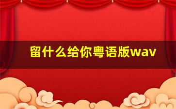 留什么给你粤语版wav